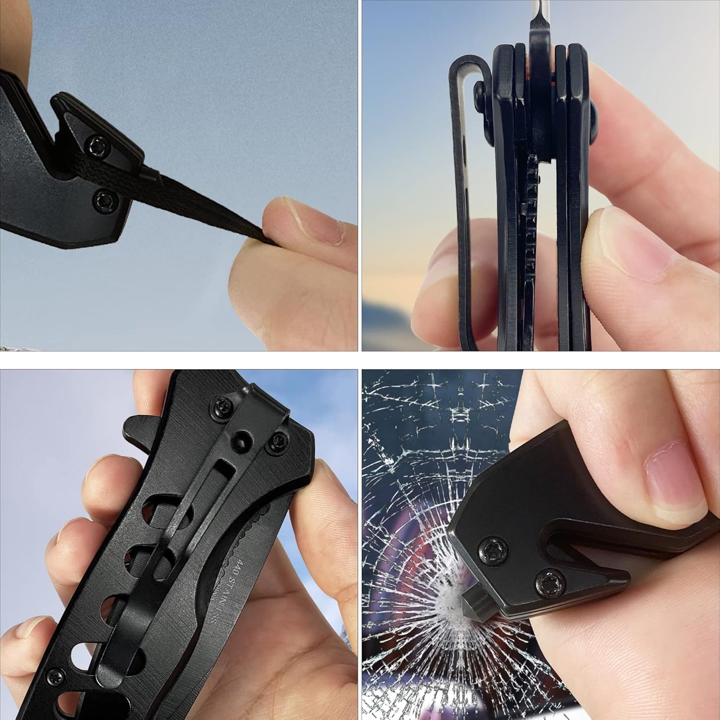 Cuchillo bolsillo plegable multifunción 3pulg acero inox 440C
