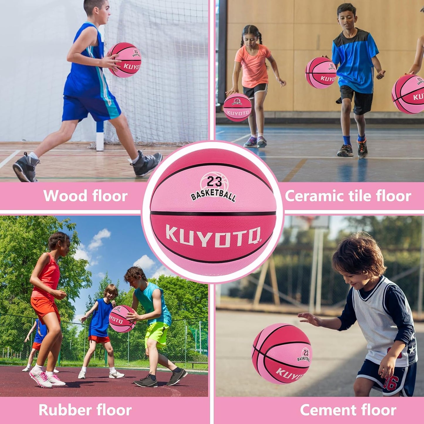 Balón baloncesto niños adultos 3-7 22-29.5" goma espuma