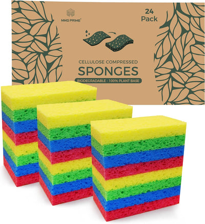 Paquete 24 esponjas celulosa multicolor cocina biodegradables
