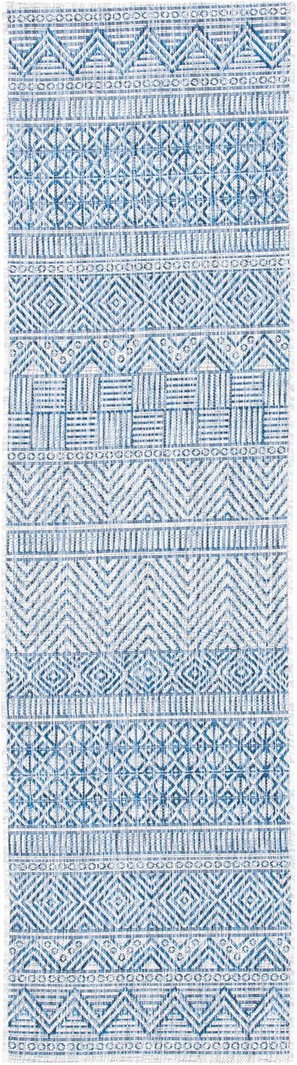 Alfombra pasillo 2'3"x6'7" gris/azul marino impermeable