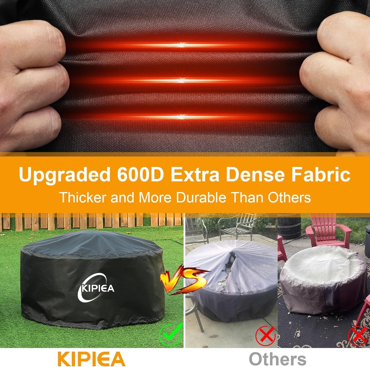 Cubierta hoguera redonda 22" 600D impermeable resistente UV