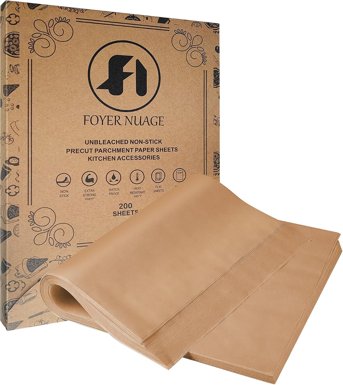 200 Hojas Pergamino Antiadherente 8x12pulg para Hornear