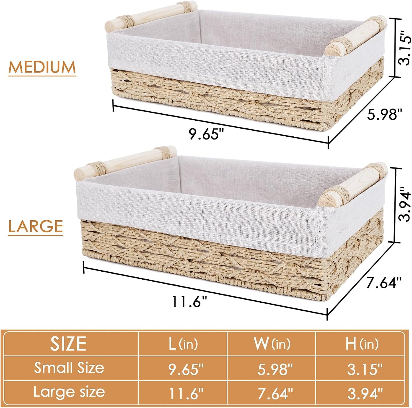 Cesta mimbre mango cuerda para papel higiénico baño