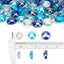 Cuentas Vidrio Ignífugo 1/2pulg Cobalto Azul Hielo