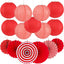 15 Pzas Decoraciones Fiesta Cuadros Rojos 12pulg