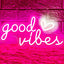 Letrero Neón Good Vibes Rosa 16x8 Operado USB