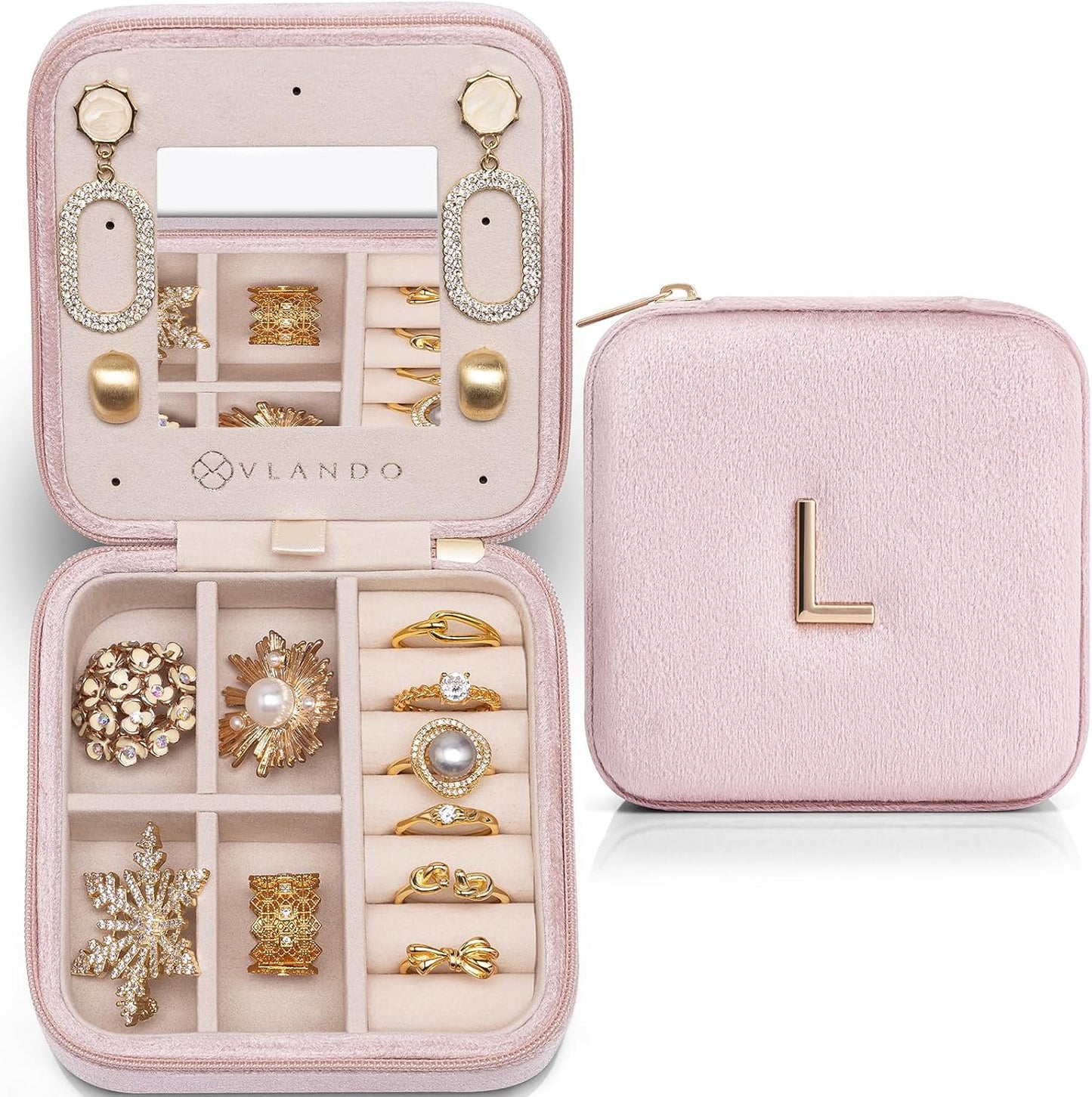 Estuche joyería viaje mujer niña letra L