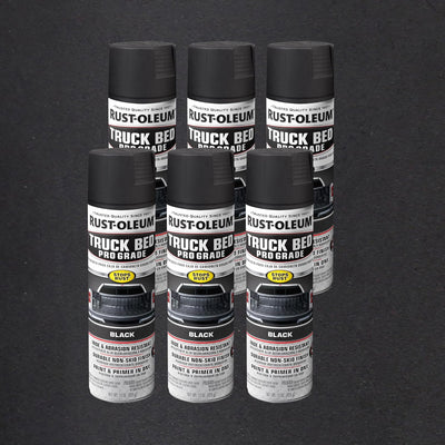 Recubrimiento aerosol cama camión 15oz negro mate 6 Pzas