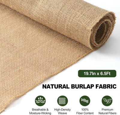 Tela arpillera 19.7x6.5pies para protección de plantas y jardinería