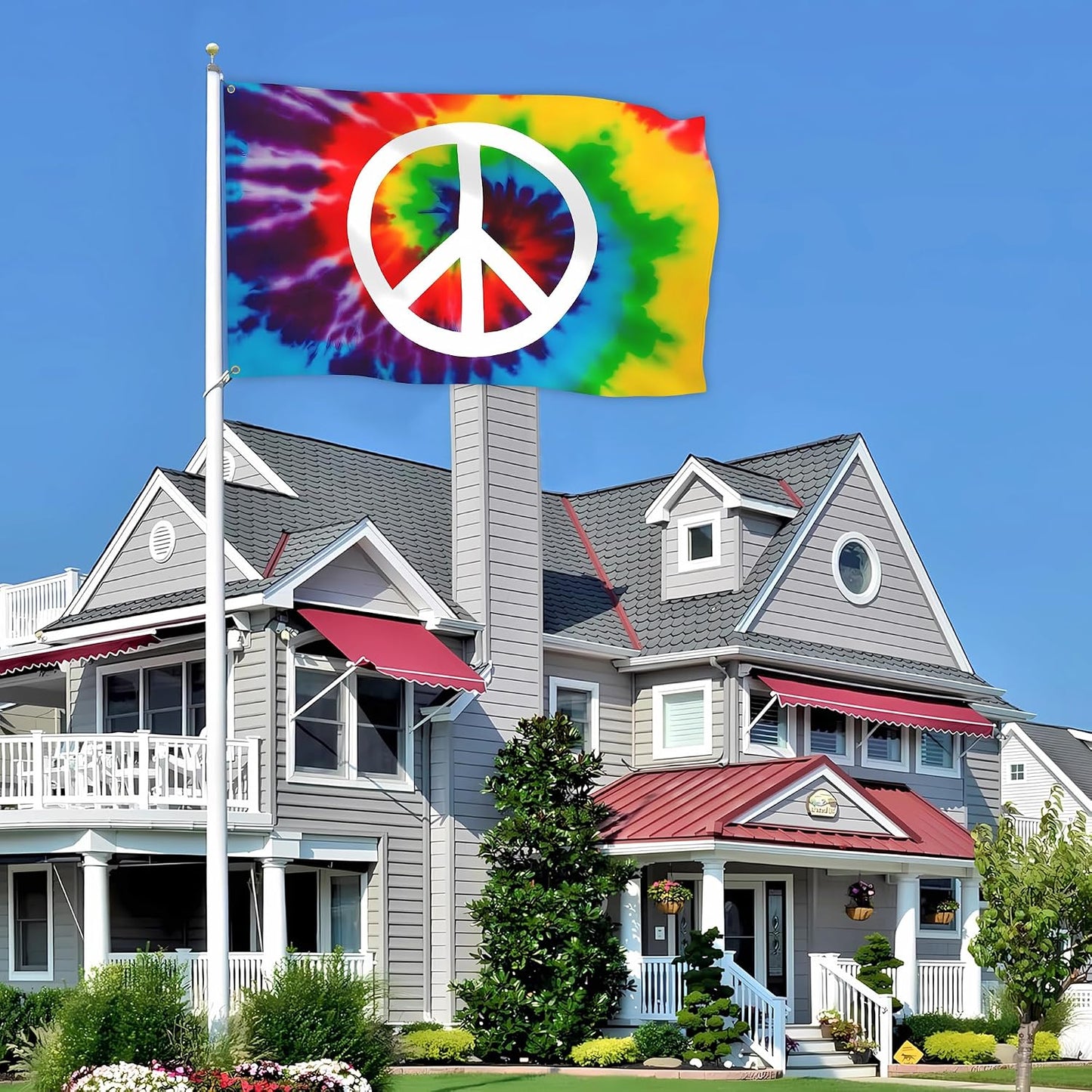 Bandera arcoíris poliéster 3x5ft doble cara decoración