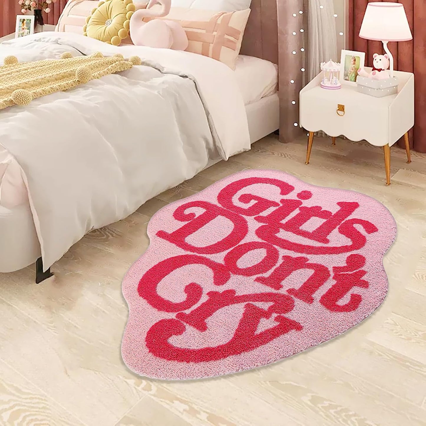 Alfombra para niños área rosa antiderrap 39x35"