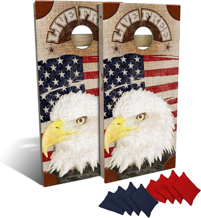 Set cornhole madera 4x2ft con 8 bolsas resina