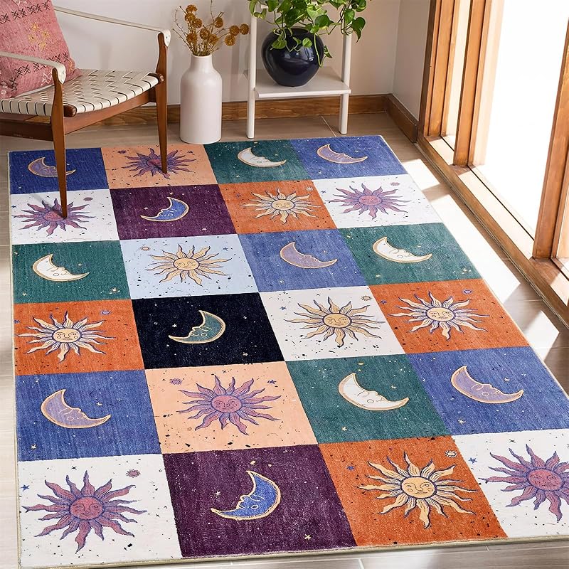 Alfombra bohemia 4x6ft sala cocina estilo hippie