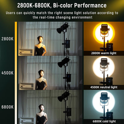 Luz LED COB 150W Bowens Mount 2600K-6800K retrato boda