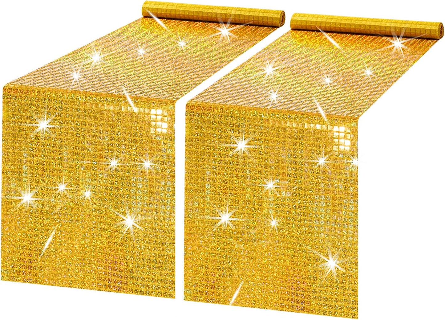 Caminos mesa dorados iridiscentes 12x72pulg decoración retro