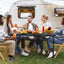 Mesa camping plegable con mesa aluminio enrollable negro