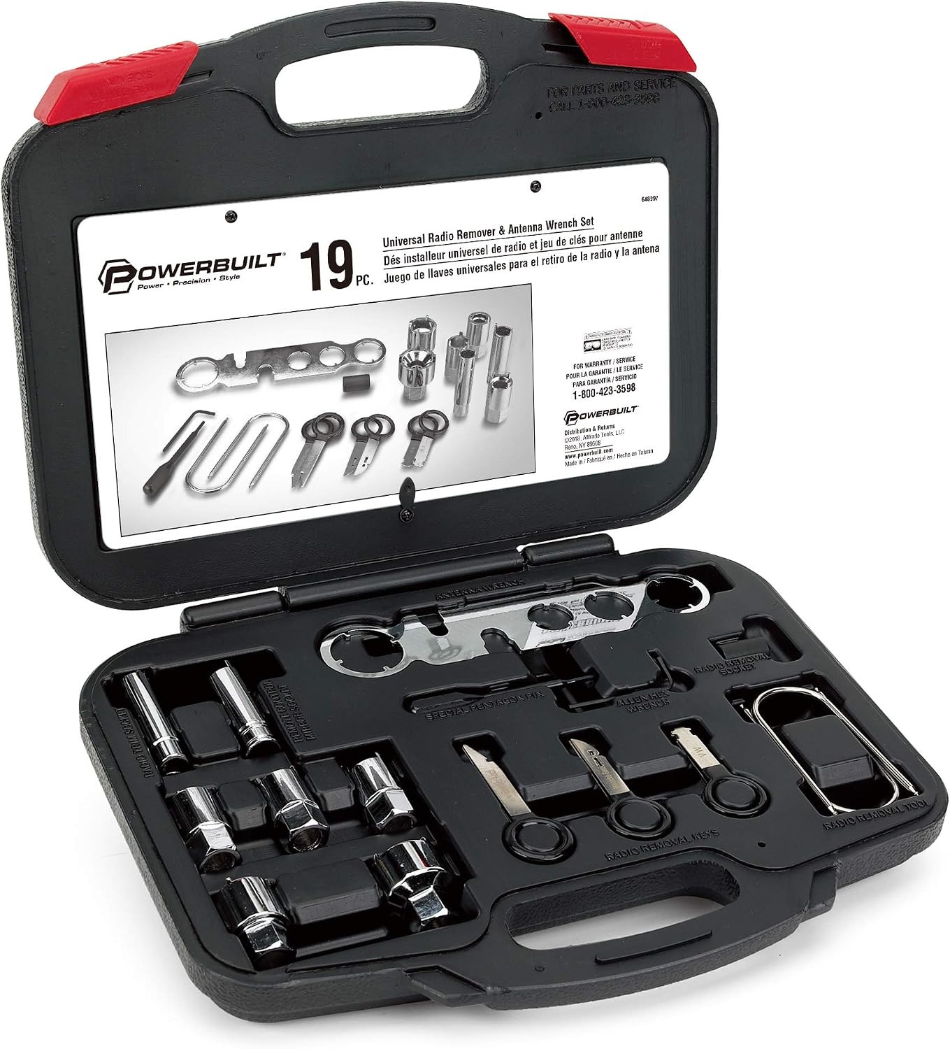 Set 19 Pzas Herramientas Radio Antena Coche Estuche
