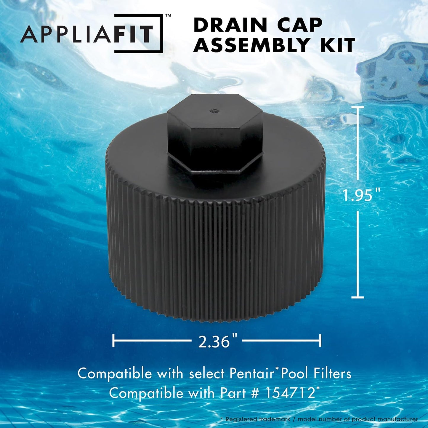 Kit tapa drenaje comp Pentair para filtro piscina 3 Pzas