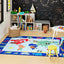 Alfombra lavable para niños 6.6x9.5pies color azul/rojo