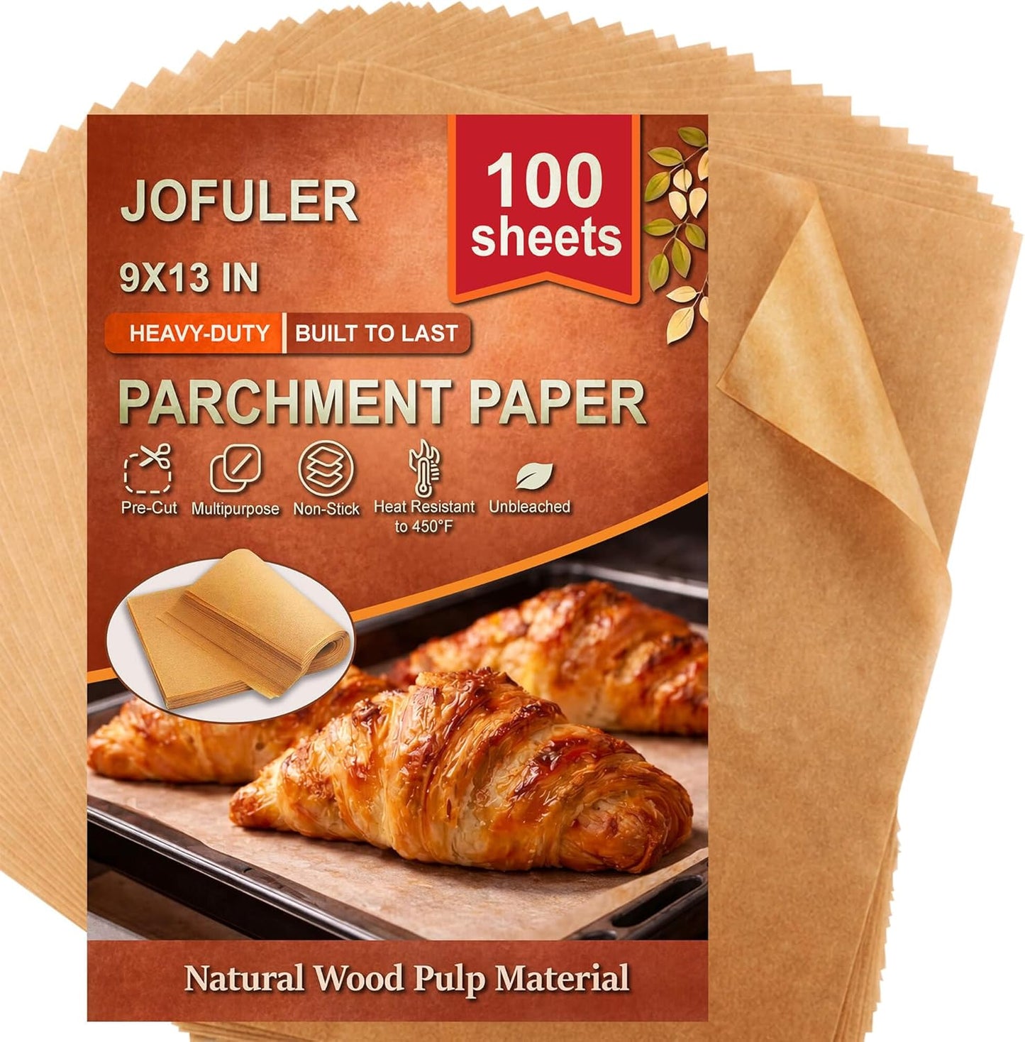 Papel pergamino antiadherente 9x13pulg para hornear y freidora