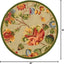 Alfombra redonda sala dormitorio lana enganchada salvia