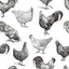 Papel tapiz autoadhesivo 17.5x118pulg diseño gallina blanco y negro