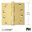 Bisagra puerta latón pulido 4x4 pulg set 2