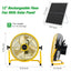 Ventilador solar recargable 12pulg para hogar y exteriores