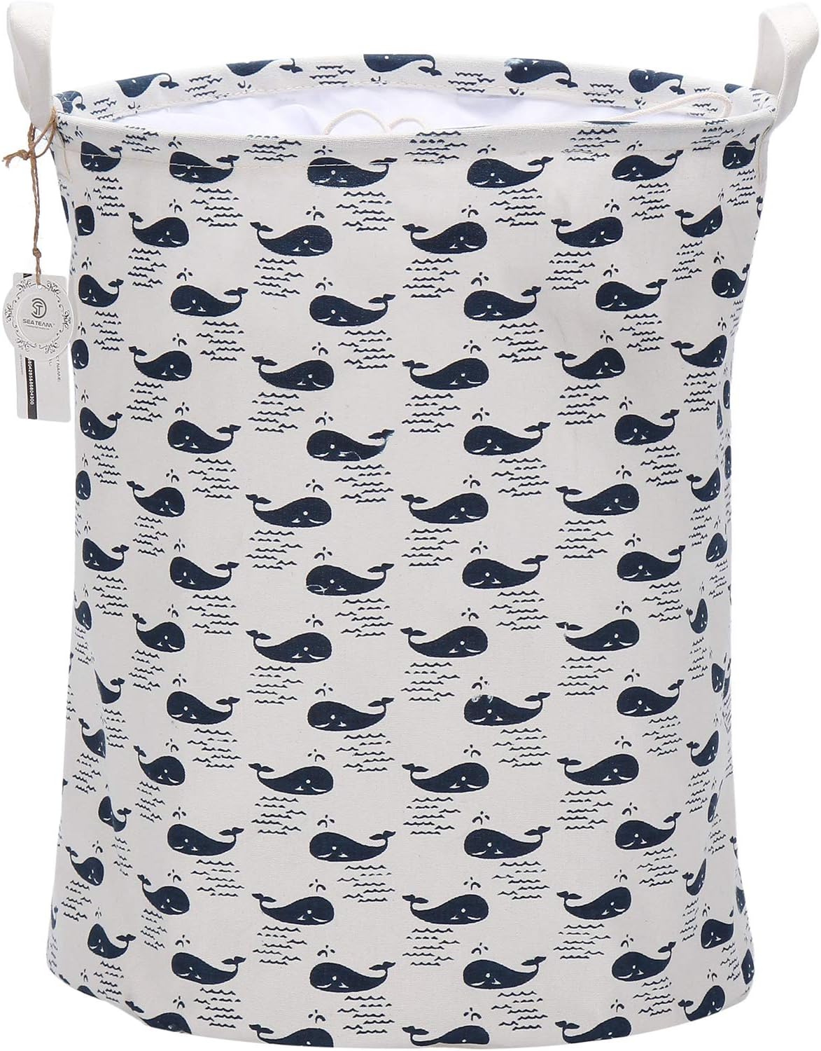 Cesta cilíndrica para ropa sucia tela impermeable cierre cordón