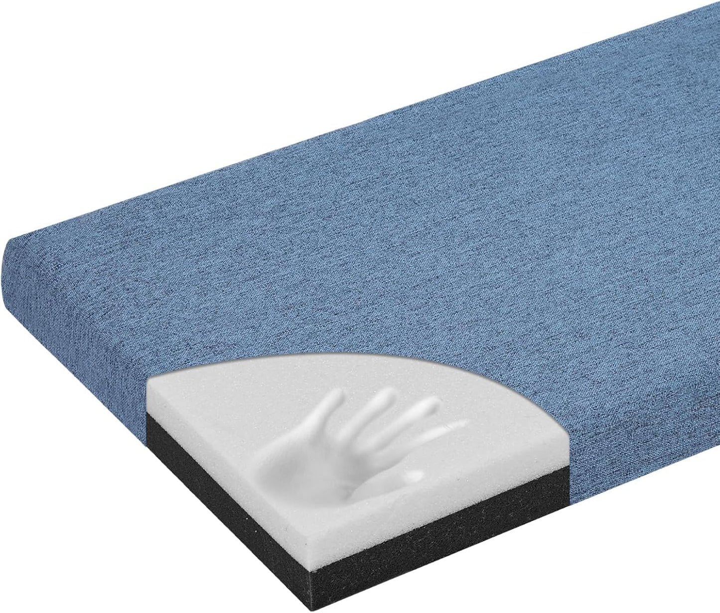 Cojín banco 36x15" espuma viscoelástica antiderrap azul
