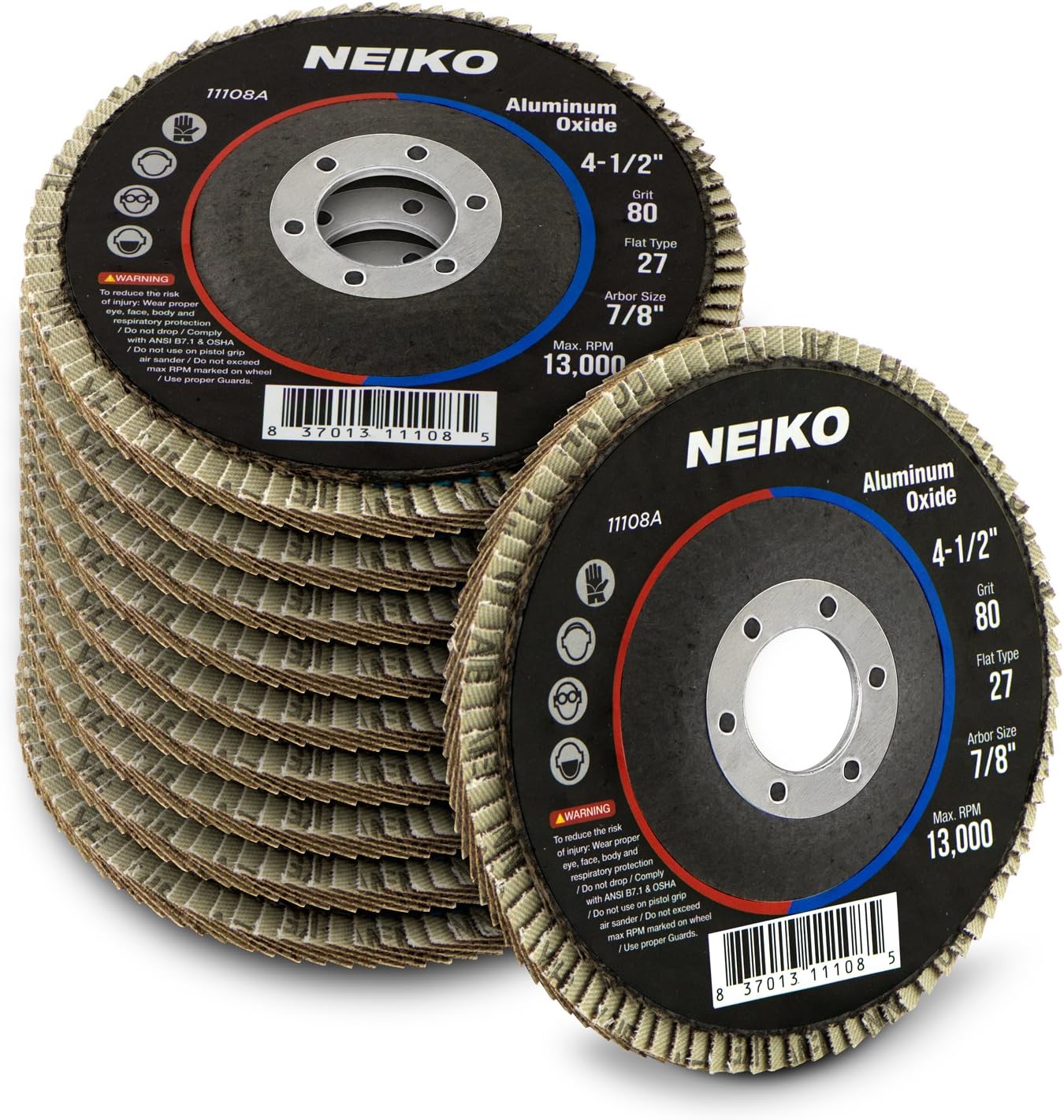 Paquete 10 Discos Aleta T27 4.5pulg Grano 80