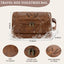 Bolsa aseo viaje cuero grabado resistente agua