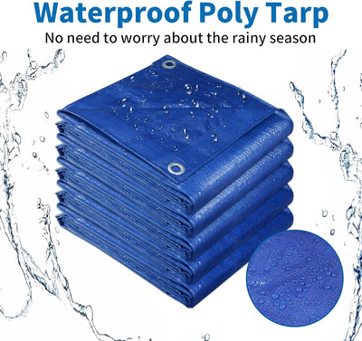 Cubierta lona azul 6x6ft impermeable polietileno multiusos