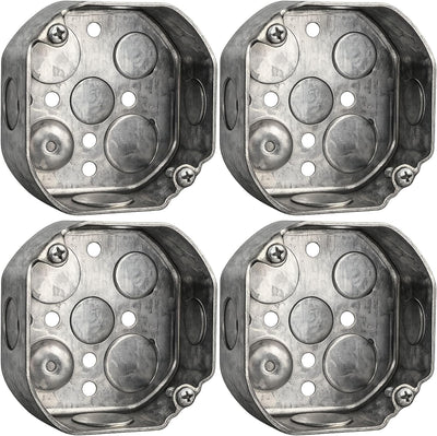 Paquete 4 cajas conexiones eléctricas acero inox octágono 4pulg