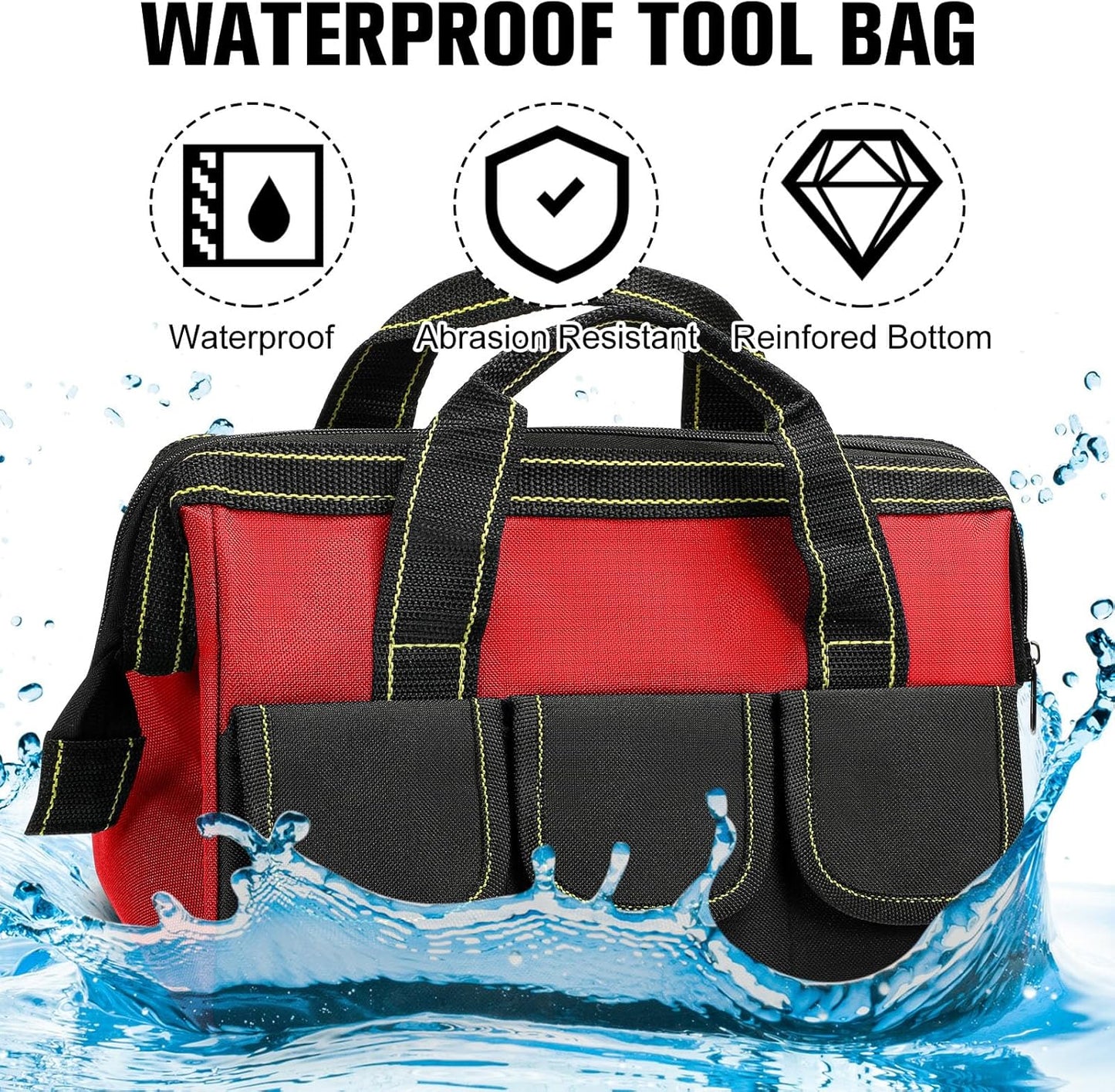 3 Pzas Bolsa Herramientas Dura Impermeable Boca Ancha