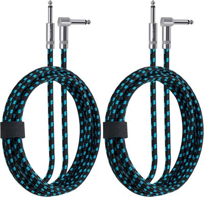 Cable guitarra 6ft ángulo recto pack 2 1/4pulg tweed anti-enredo