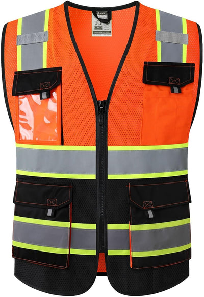 Chaleco seguridad reflectante alta visibilidad con bolsillos