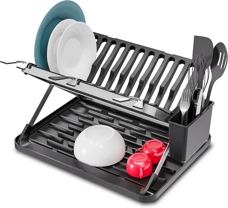 Escurridor platos plegable con bandeja goteo