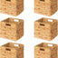 6 Cestas Mimbre Asas para Estantes 12x12x12