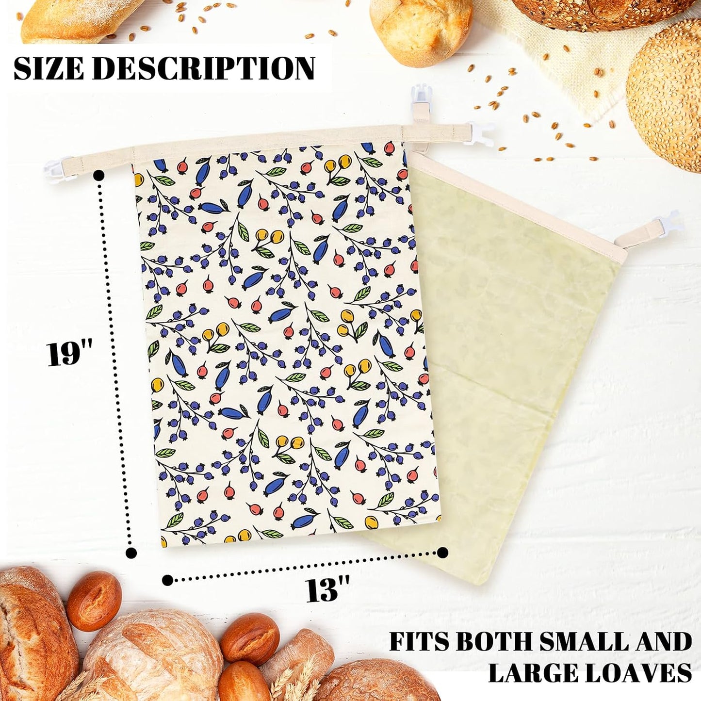 2 Pzas Bolsas Pan Cera Abejas 17x13" Reutilizables