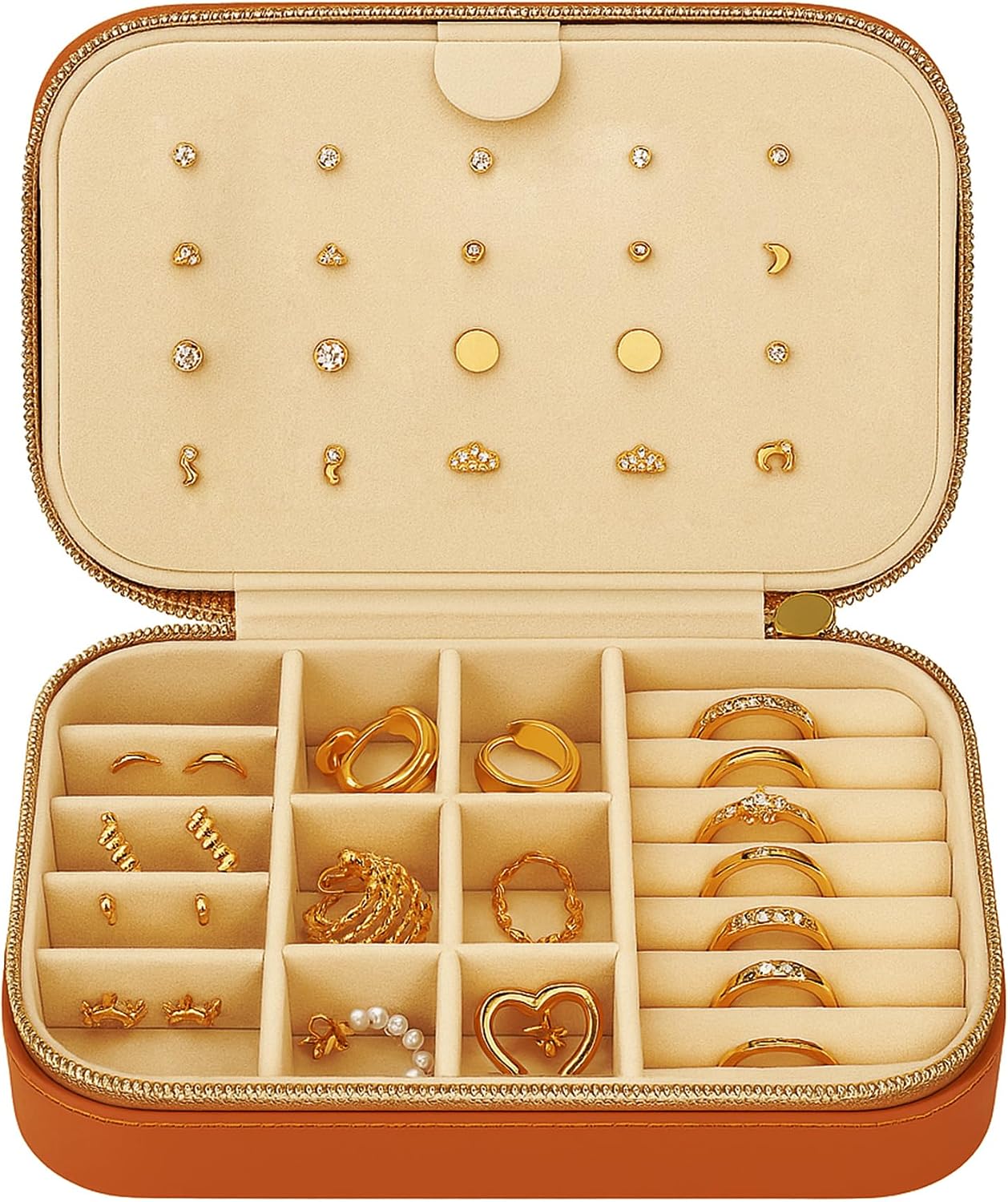 Joyero viaje mini cuero sintético para mujeres y niñas