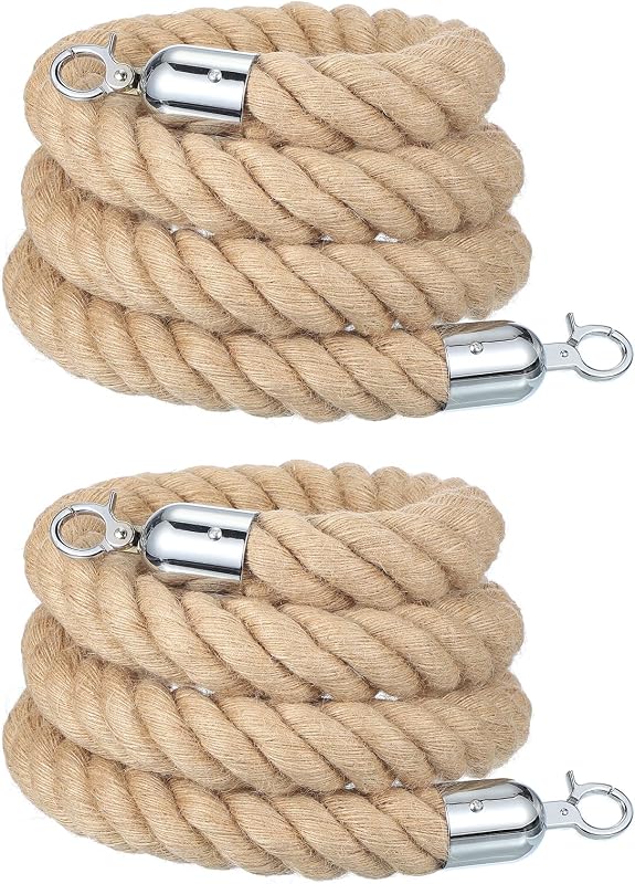 Cuerda yute 7x1.5" con ganchos control multitudes 2uds