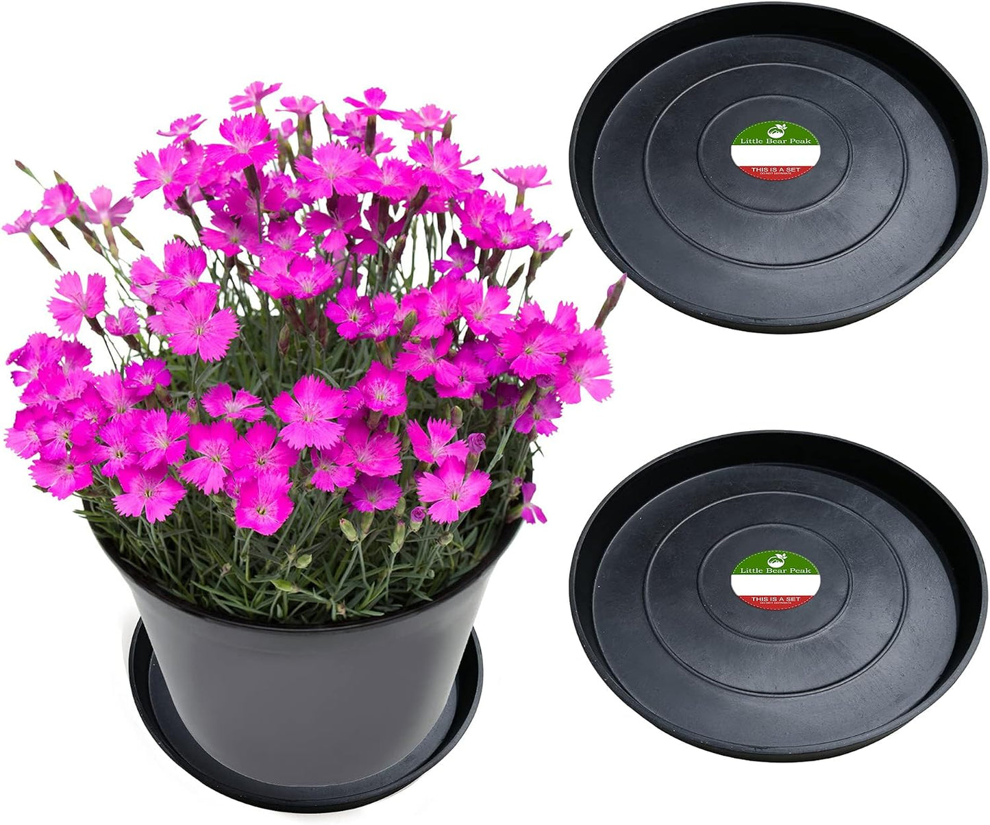 Plato redondo para plantas 60% reciclado 40% piedra