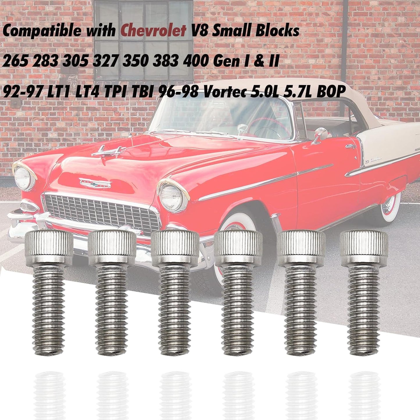 Kit 24 pernos acero inox comp cabezal escape Chevy VGen