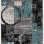 Alfombra pasillo diseño abstracto círculos 2x7.2ft gris