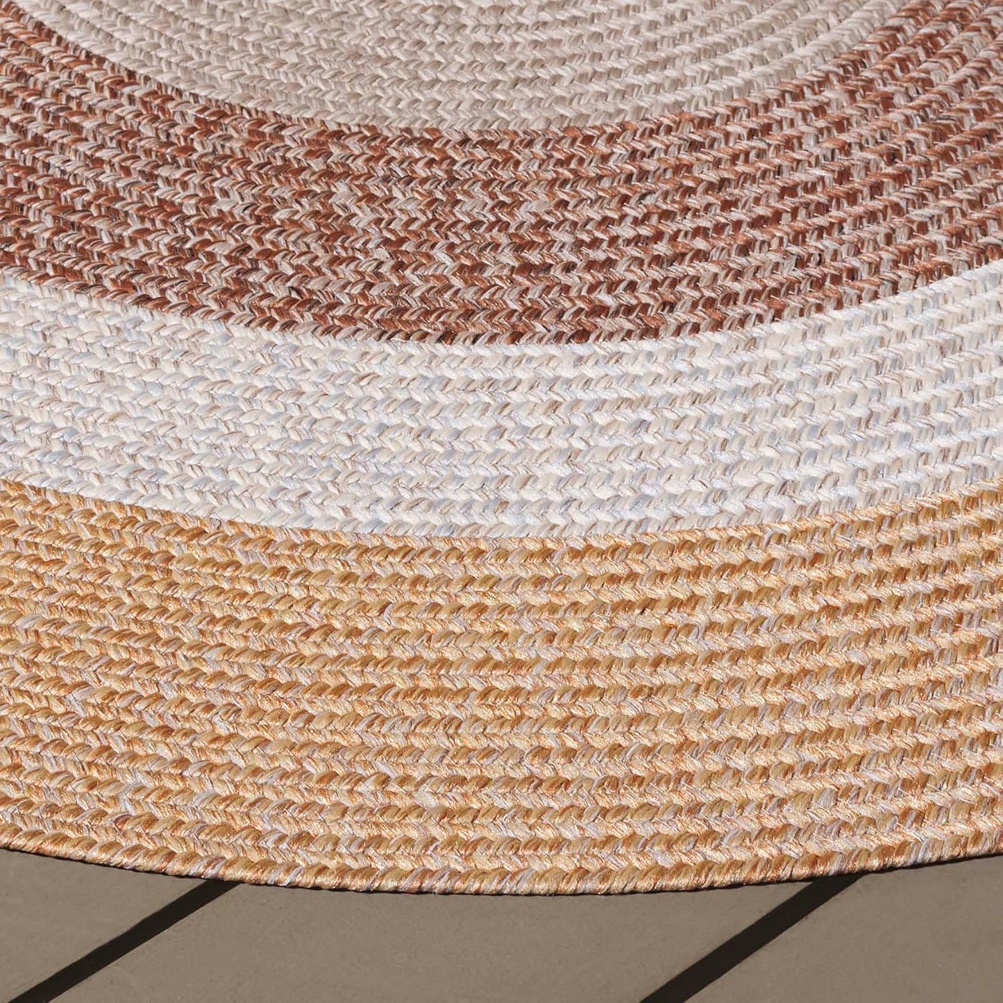 Alfombra exterior trenzada 3x5ft marrón reversible lavable