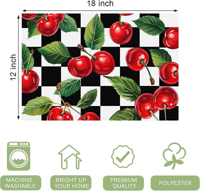 Set 4 Manteles Cerezas 12x18pulg Hogar Fiesta
