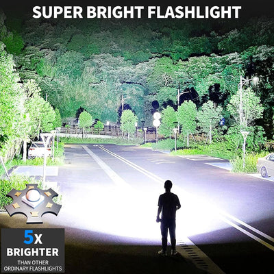 Linterna LED Recargable USB 99000 Lúmenes 7 Modos Impermeable Set 2