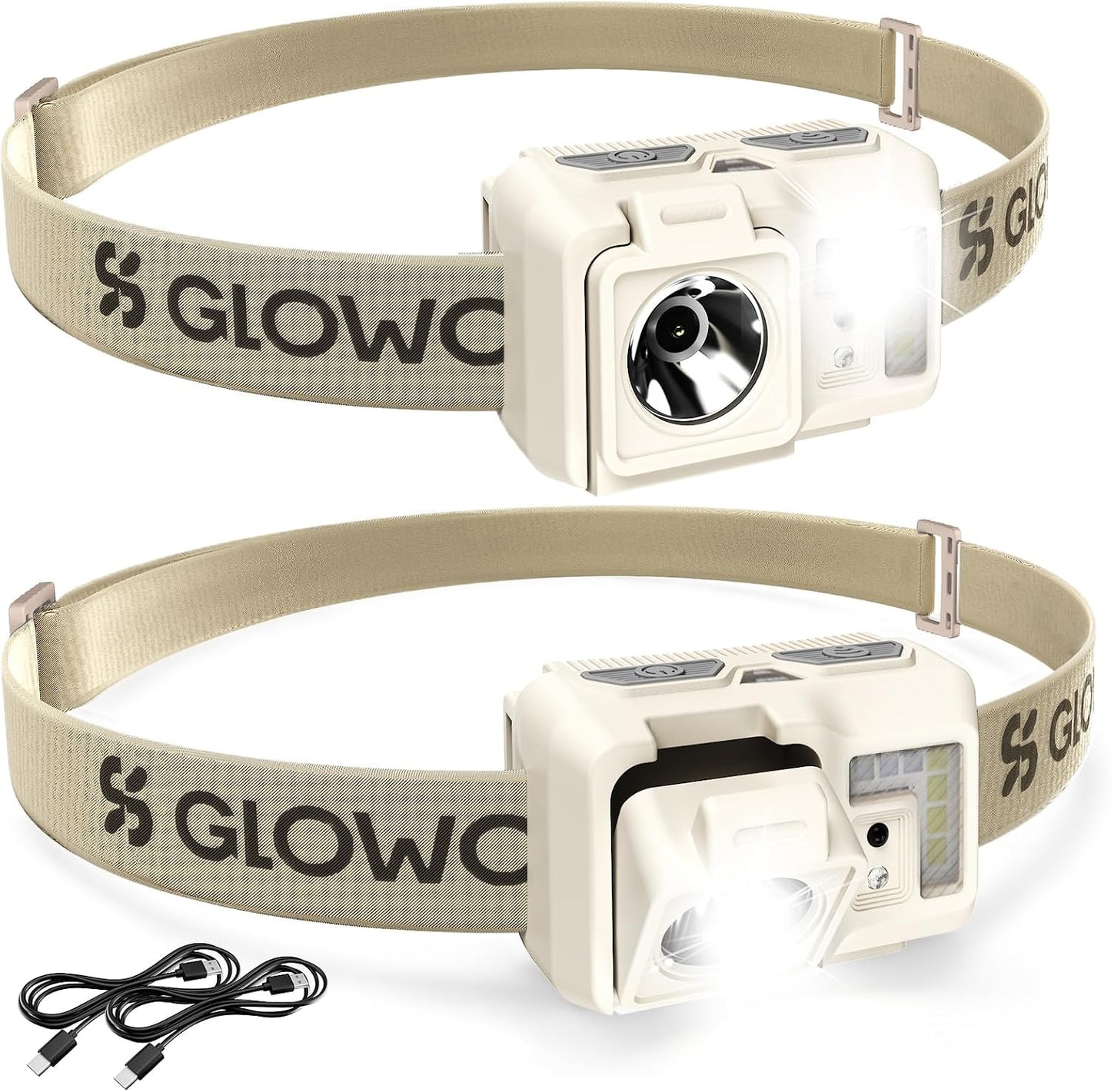 Linterna frontal LED recargable con sensor movimiento