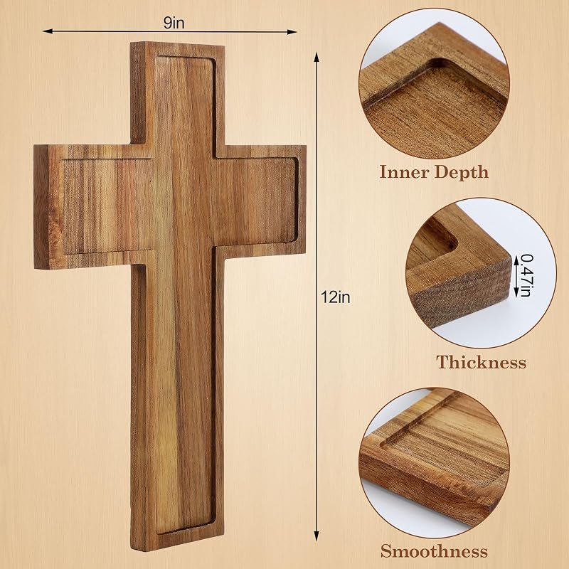 4 Cruces Acacia 9x12pulg Sin Terminar Decoración Pared